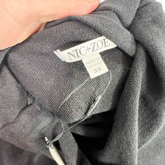 Nic+Zoe Sweater Womens 3X Black Cotton Blend Long Sleeve Turtleneck NWT - Picture 9 of 10